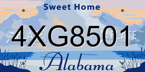 4XG8501 Alabama License Plate