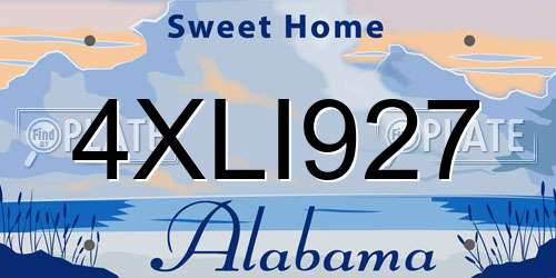 4XLI927 Alabama License Plate