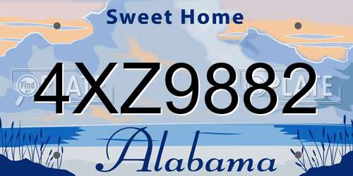 4XZ9882 Alabama License Plate