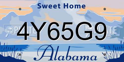 4Y65G9 Alabama License Plate