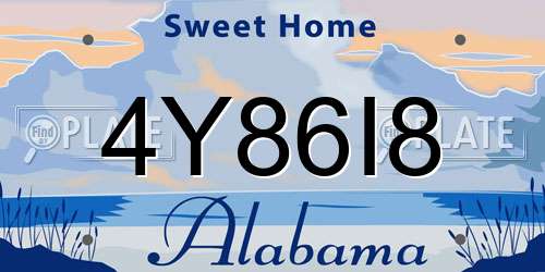 4Y86I8 Alabama License Plate