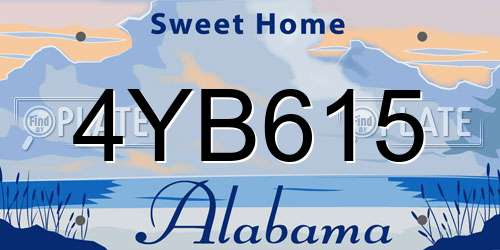 4YB615 Alabama License Plate