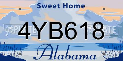4YB618 Alabama License Plate