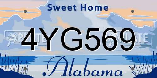4YG569 Alabama License Plate