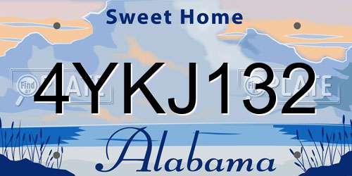 4YKJ132 Alabama License Plate
