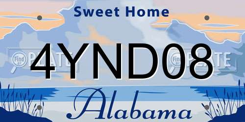 4YND08 Alabama License Plate