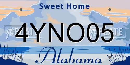 4YNO05 Alabama License Plate