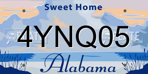 4YNQ05 Alabama License Plate
