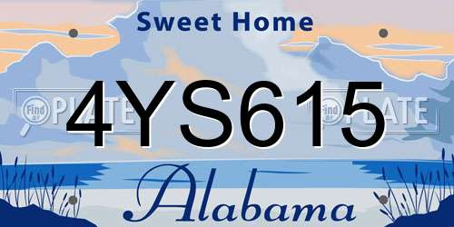 4YS615 Alabama License Plate