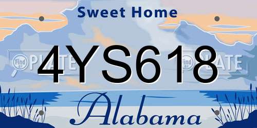 4YS618 Alabama License Plate