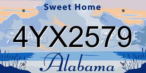 4YX2579 Alabama License Plate
