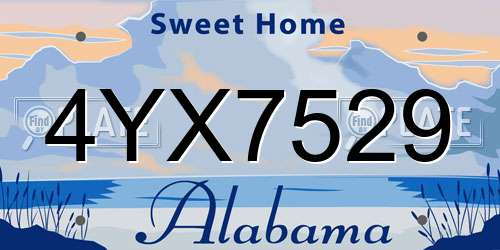 4YX7529 Alabama License Plate