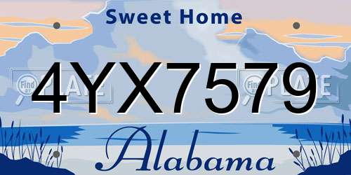 4YX7579 Alabama License Plate