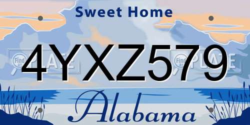 4YXZ579 Alabama License Plate