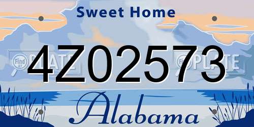 4Z02573 Alabama License Plate