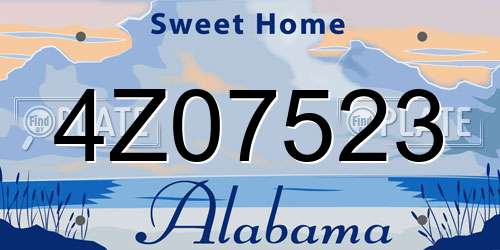 4Z07523 Alabama License Plate