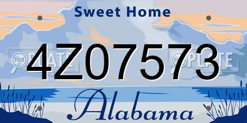 4Z07573 Alabama License Plate