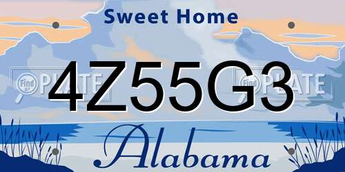 4Z55G3 Alabama License Plate