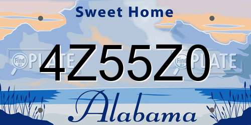 4Z55Z0 Alabama License Plate