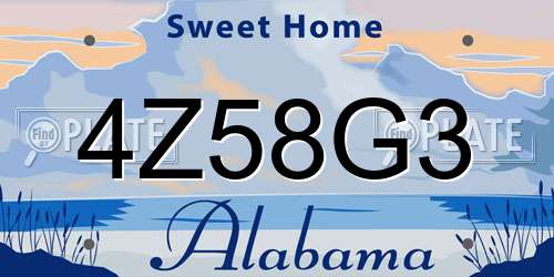 4Z58G3 Alabama License Plate