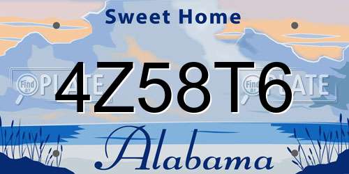 4Z58T6 Alabama License Plate
