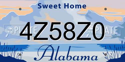 4Z58Z0 Alabama License Plate