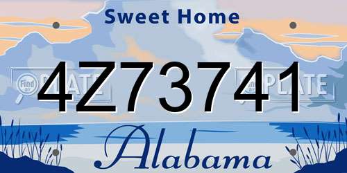 4Z73741 Alabama License Plate