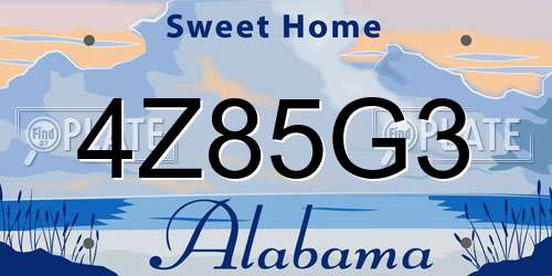 4Z85G3 Alabama License Plate
