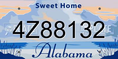 4Z88132 Alabama License Plate