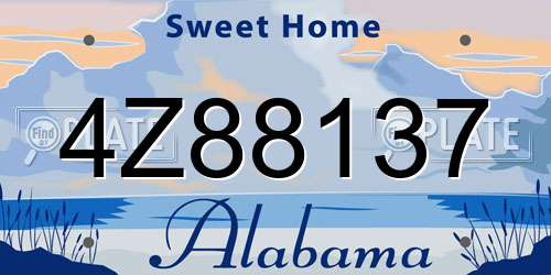 4Z88137 Alabama License Plate