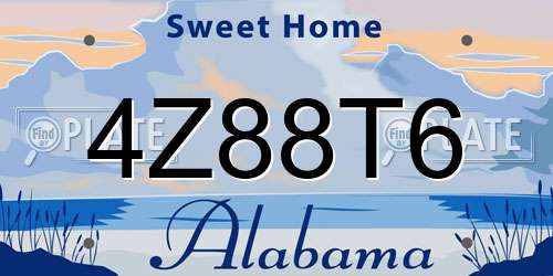 4Z88T6 Alabama License Plate