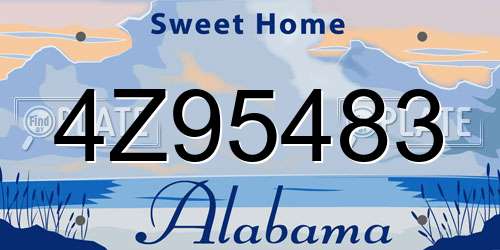 4Z95483 Alabama License Plate