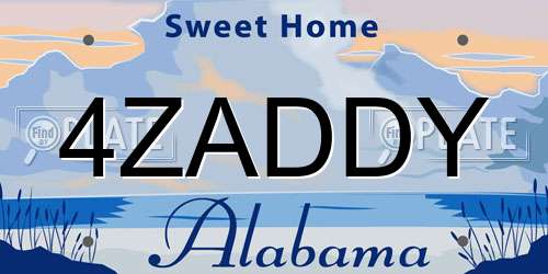 4ZADDY Alabama License Plate