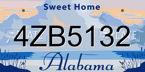 4ZB5132 Alabama License Plate