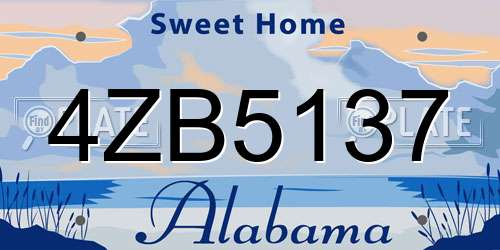 4ZB5137 Alabama License Plate