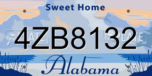 4ZB8132 Alabama License Plate