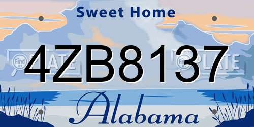 4ZB8137 Alabama License Plate