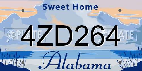 4ZD264 Alabama License Plate