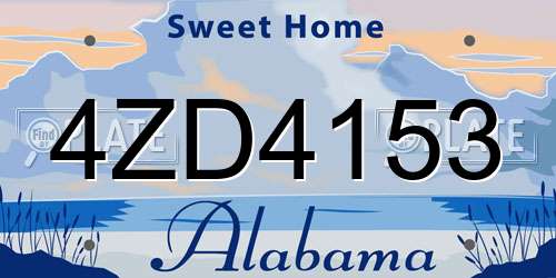 4ZD4153 Alabama License Plate