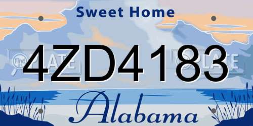4ZD4183 Alabama License Plate