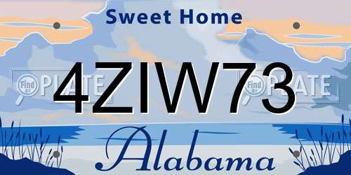 4ZIW73 Alabama License Plate