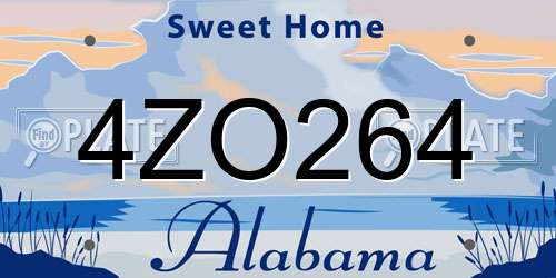 4ZO264 Alabama License Plate