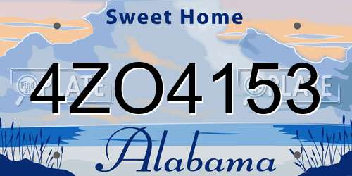 4ZO4153 Alabama License Plate
