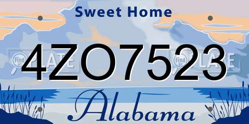 4ZO7523 Alabama License Plate
