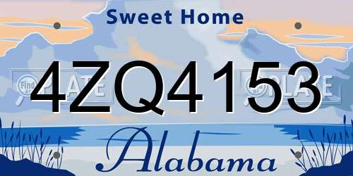 4ZQ4153 Alabama License Plate
