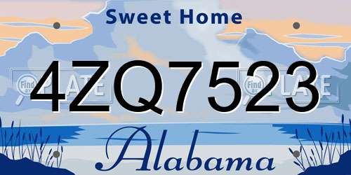 4ZQ7523 Alabama License Plate