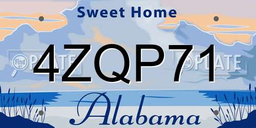 4ZQP71 Alabama License Plate