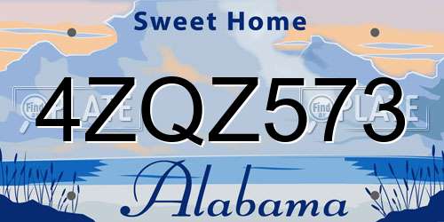 4ZQZ573 Alabama License Plate