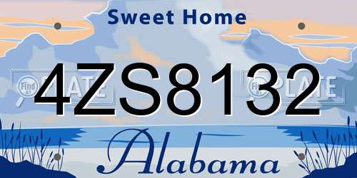 4ZS8132 Alabama License Plate