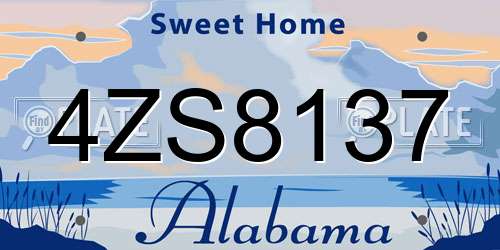 4ZS8137 Alabama License Plate
